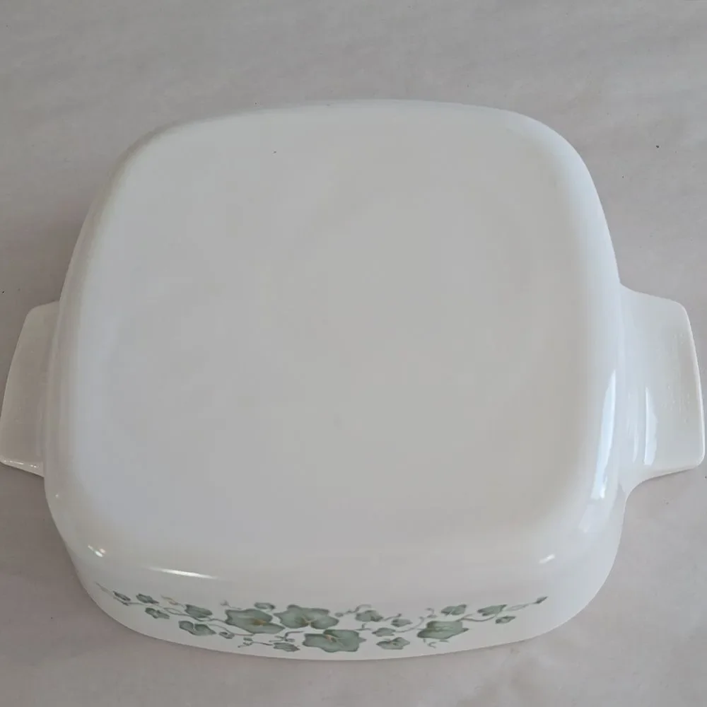 Rare Vintage Corningware Callaway Green Ivy 1 Liter Square Casserole Dish no lid